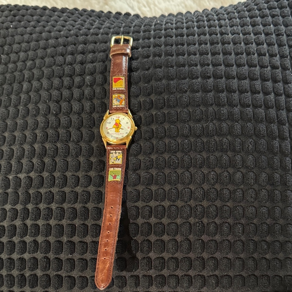 Disney Gold and Brown Leather Watch
